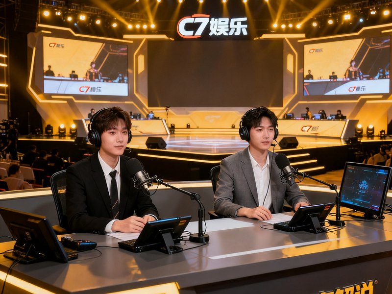 C7娱乐转播大型电竞赛事,解说席与舞台