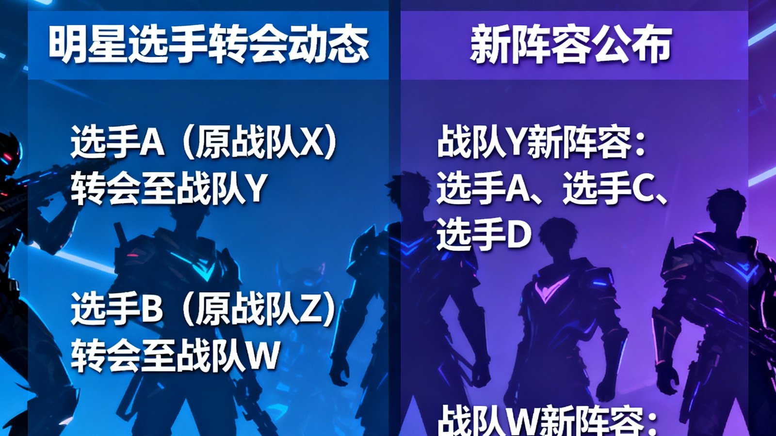 电竞战队转会期新闻，明星选手转会与新阵容公布