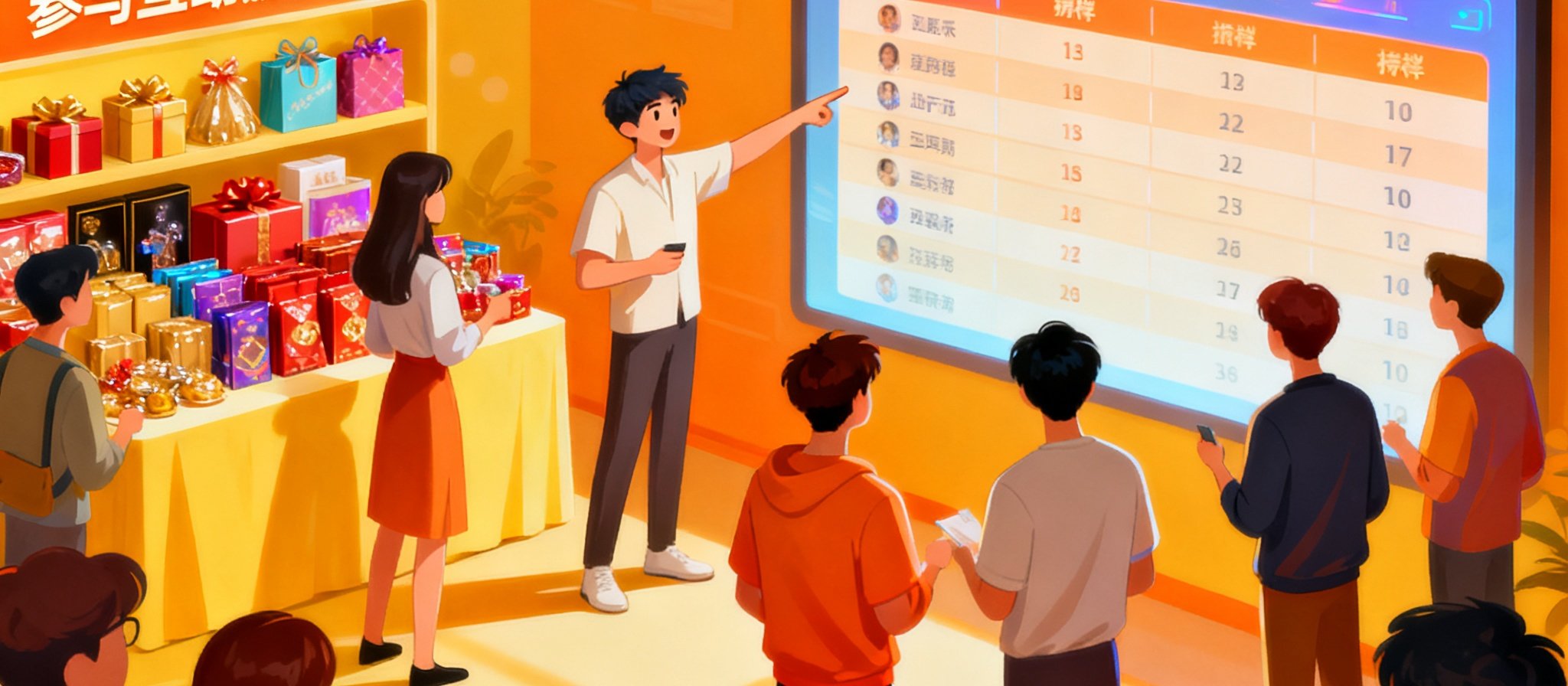 C7娱乐玩家社区活动，礼品与排行榜，多人互动场景